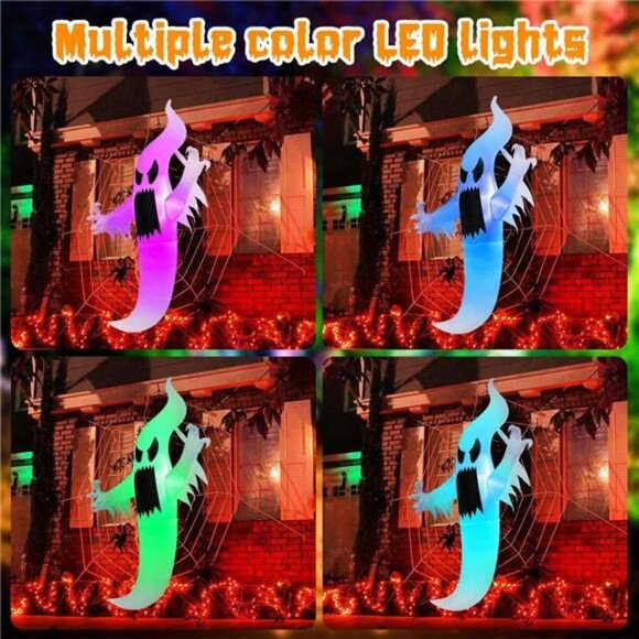 6 FT Halloween Inflatables Ghost Outdoor Window Decorations Blow Up Yard - Picture 2 of 7